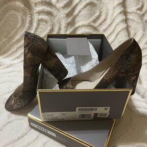 Elegant Brown Patterned Women's Heels